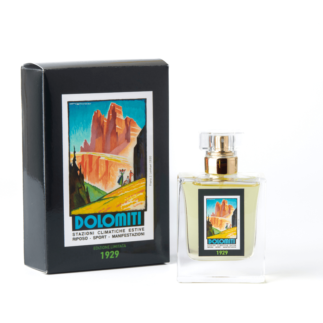 Eau de parfum 1929 L'Essenza del Carattere Dolomiti con confezione illustrata vintage