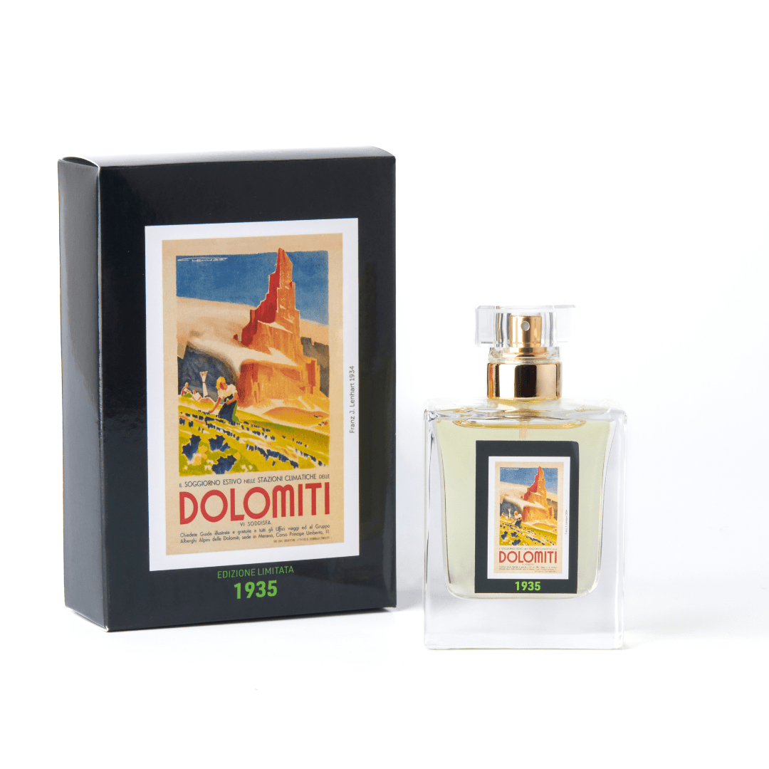 Eau de parfum 1935 Energia Speziata Dolomiti con confezione illustrata vintage