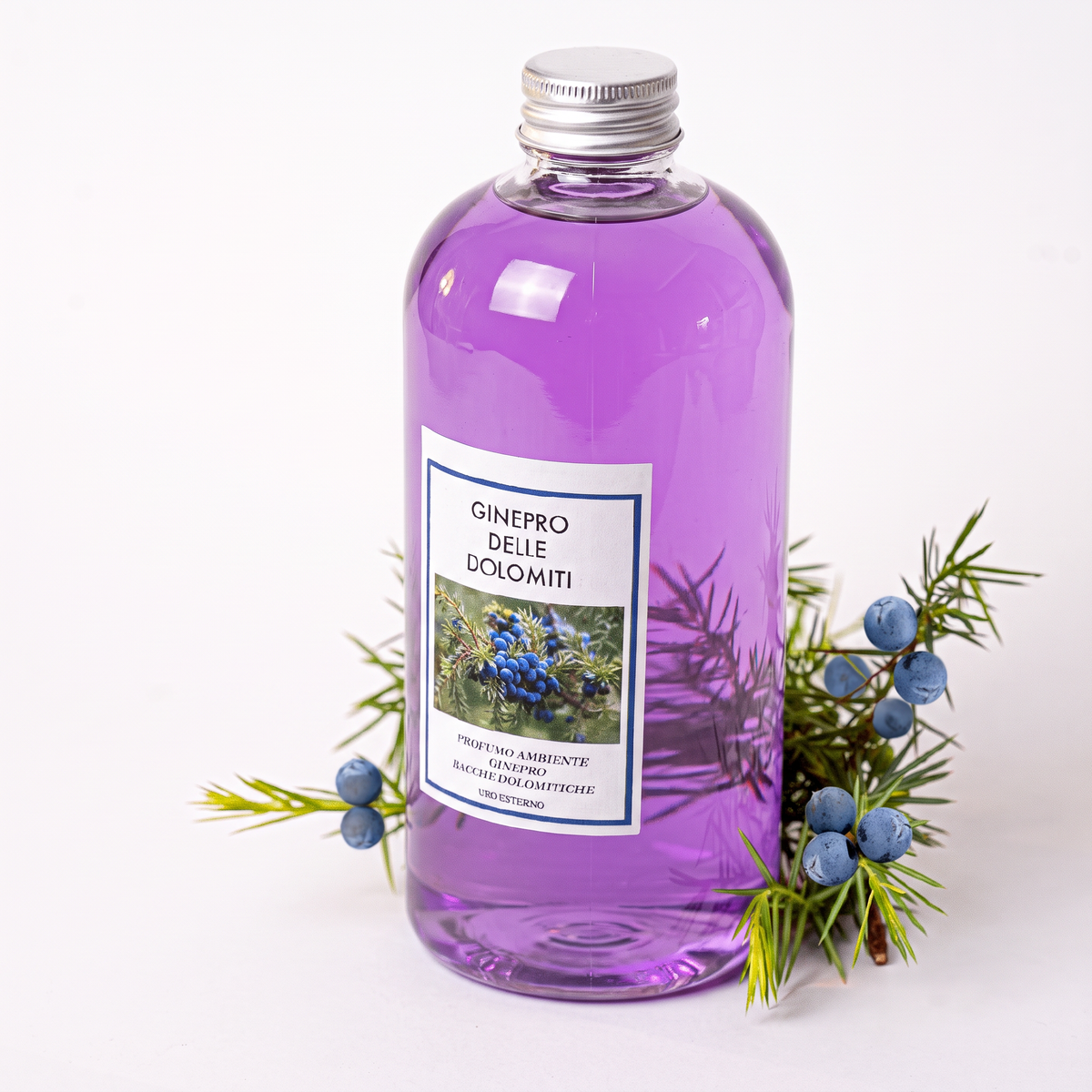 Flacone della ricarica al ginepro e bacche con fragranza viola e bacche di ginepro
