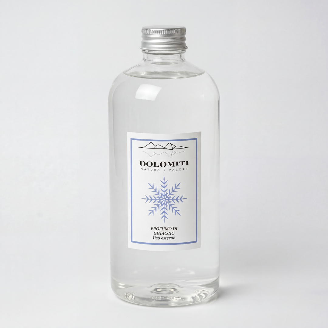Ricarica per diffusore al profumo Ghiaccio Dolomiti, flacone da 500 ml